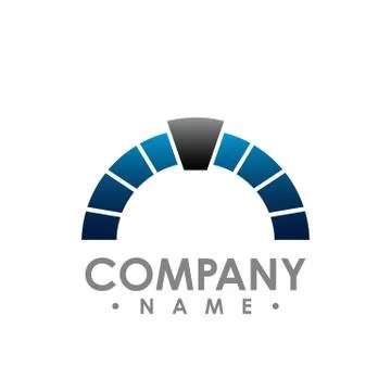 Half Circle logo Abstract Corporate Symbol Vector Illustration Graphic Design Stock Illustration