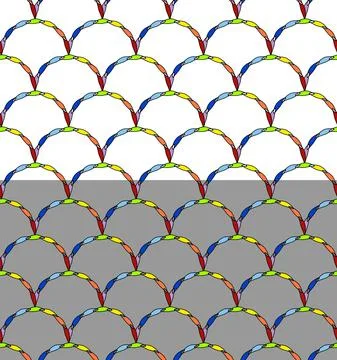 Half circle seamless pattern. Abstract chain shape geometric Grid. Rainbow 스톡 일러스트