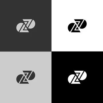 Half Circle Zig Zag Logo Template Illustrazione stock