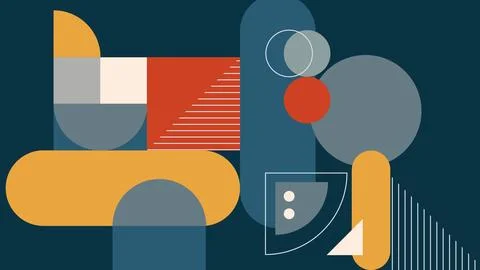 Half Circles and Striped Background 库存插图