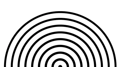 Half circular waves on white background, minimalist design element Stock-Footage 263983402