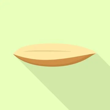 Half clean almond icon, flat style Stock Illustration
