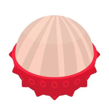 Half clean lychees icon, isometric style Stock Illustration