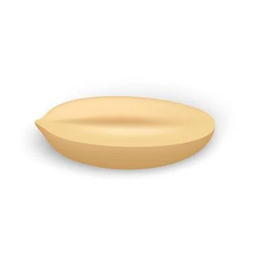 Half clean peanut icon, realistic style Stock Illustration