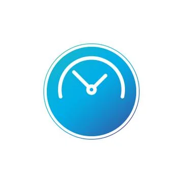Half Clock in circle , linear icon. Vector illustration isolated on white Stock Illustration