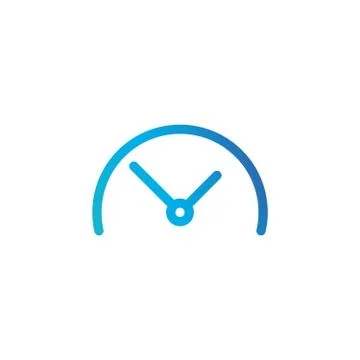 Half Clock, linear icon. Vector illustration isolated on white background. Stock Illustration