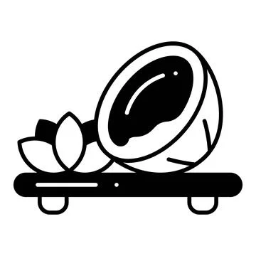 Half Coconut Dualtone Icon Stock Illustration