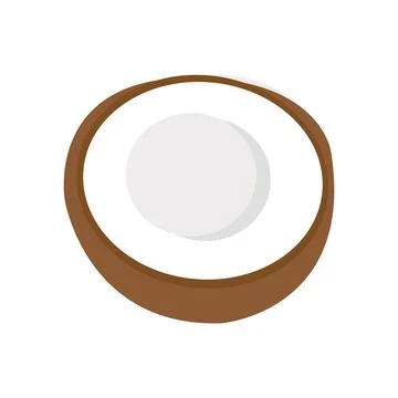 Half Coconut Icon Vector Illustration Stock Illustration
