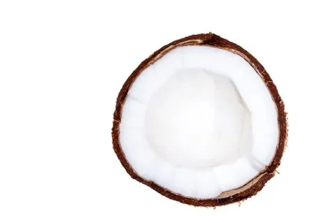 Half of coconut isolated on white background Foto stock