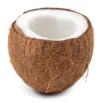Half coconut isolated on white background Stock Photos