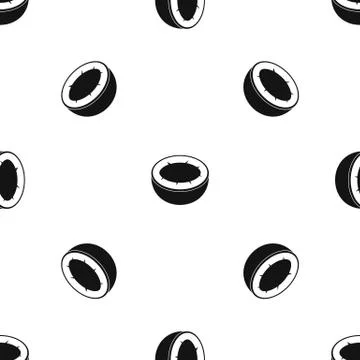 Half of coconut pattern seamless black イラスト素材