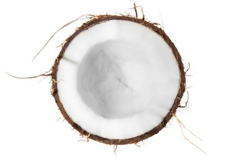 Half of coconut top view Stock Photos