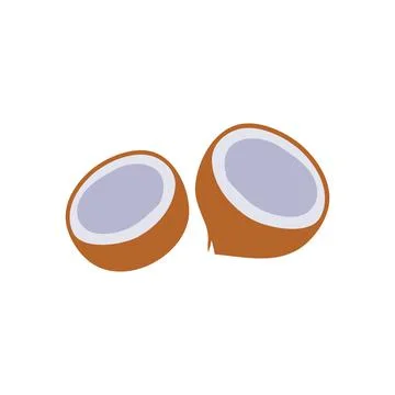 Half coconut vector illustration isolated on white background Stock Illustration