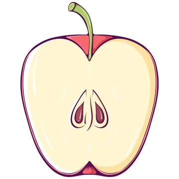 Half colored red apple Stock Illustration