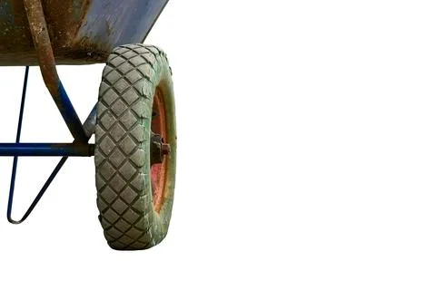 Half of construction wheelbarrow for load carrying Illustrazione stock