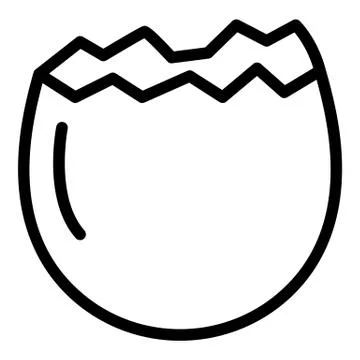 Half crack egg icon, outline style Stock Illustration