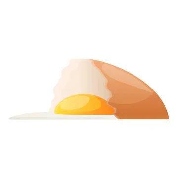 Half cracked egg icon, cartoon style Stock Illustration