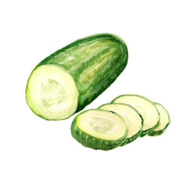 Half of cucumber Stock Illustration
