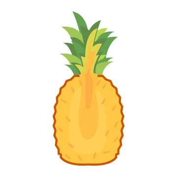 Half cut fruit pineapple Stock Illustration