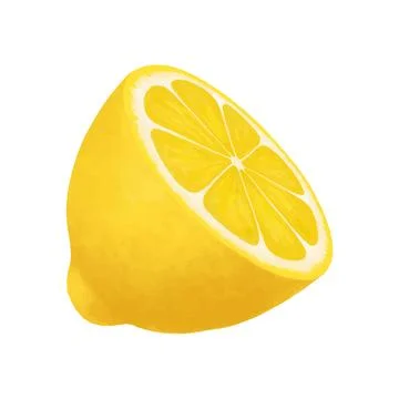 Half of a cut lemon. Vector realistic illustration isolated on white background Stock Illustration