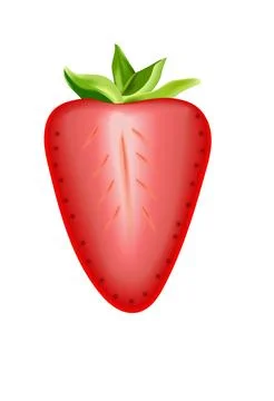 Half a cut strawberry Stock Illustration