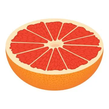 Half cutted grapefruit icon, isometric style Illustrazione stock