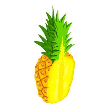 Half cutted pineapple icon, isometric style Stock Illustration