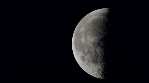 Half dark Moon Stock Footage 56856838
