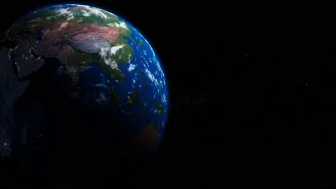 Half day half night 3d planet earth view Vídeo Stock 223121015