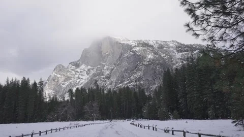Half Dome caught in storm Stock Footage 263853745