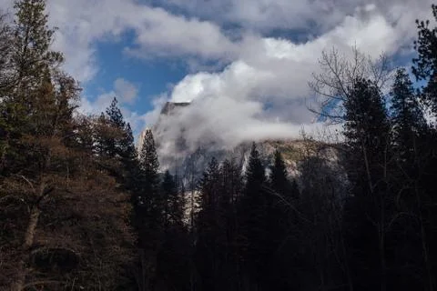 Half Dome in Clouds Stock Photos
