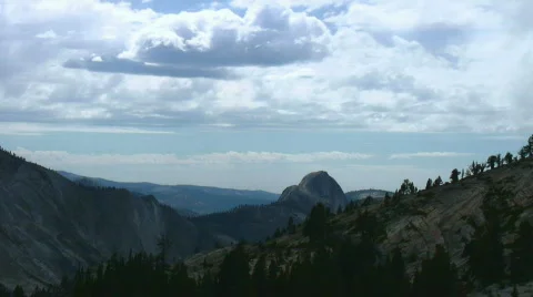 Half Dome clouds / rain timelapse Stock Footage 285583