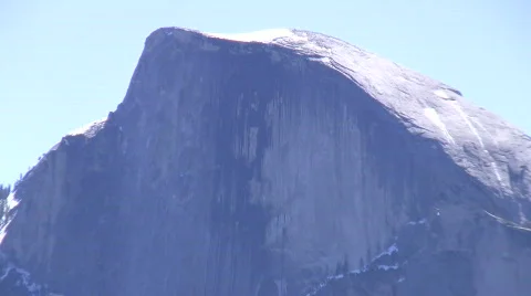 Half Dome CU Zoom Out to Wide Stock Footage 876133