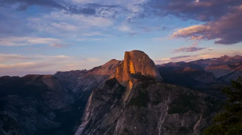Half dome panning time lapse Stock Footage 26618315