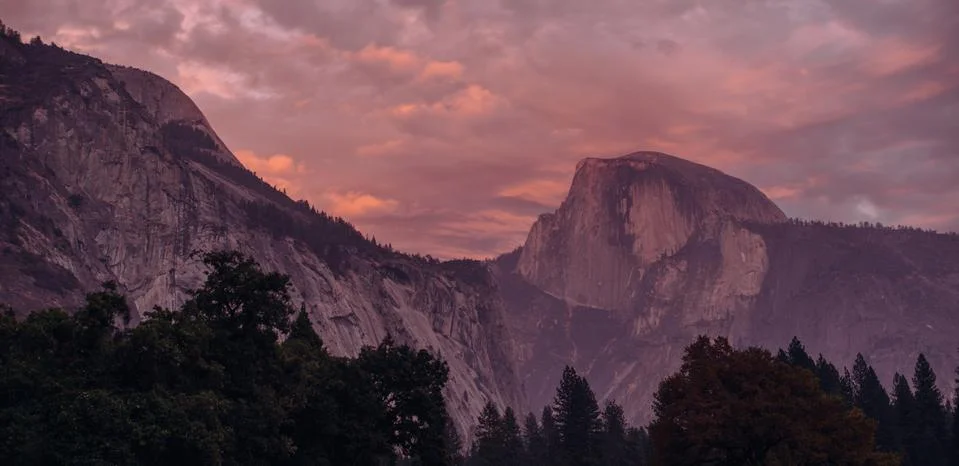 Half Dome Sunset Stock Photos