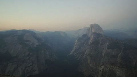 Half Dome Timelapse fading to black during sunset Stock Footage 78087678
