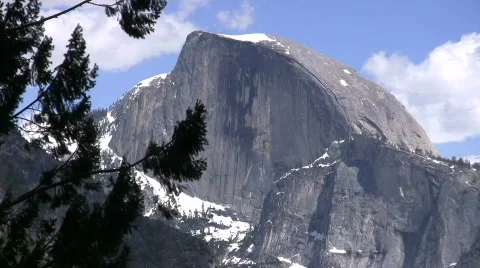 Half Dome &amp; Valley Medium Zoom Out to Wide Stock Footage 874618