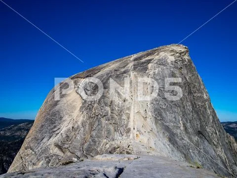 Half Dome Vista, Cables Leading to Summit Stock Photos