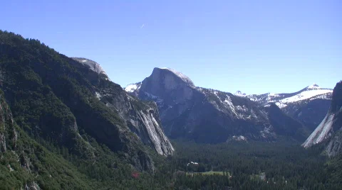 Half Dome Wide Zoom In to Medium Stock Footage 876039