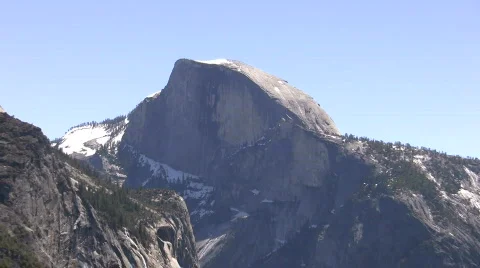 Half Dome Wide Zoom In to Medium Filtered Stock Footage 876051
