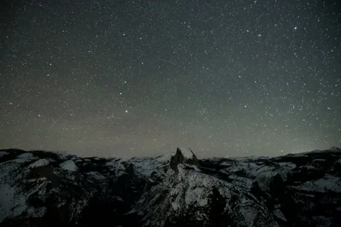 Half Dome Winter Night Timelapse, 8K Stock Footage 261639091
