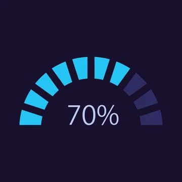 Half doughnut infographic chart design template for dark theme 스톡 일러스트