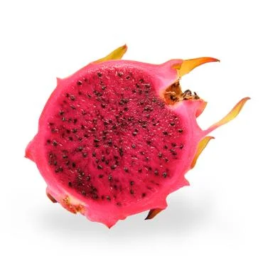 Half of dragon fruit isolated on white background Stock Photos