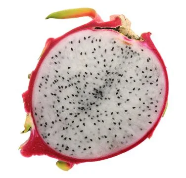 Half dragon fruit isolated on white background Stock Photos