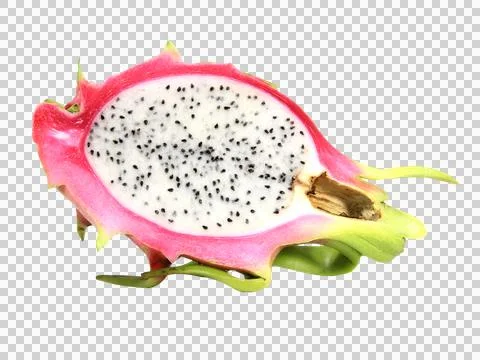 Half dragon fruit isolated on white background. Stock Photos