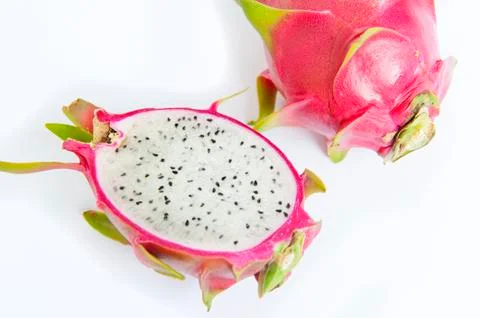 Half of dragon fruit Stock Photos