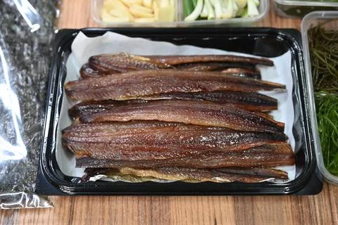 Half dried Saury Foto stock