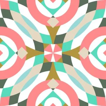 Half drop circular diamond cut pattern in pastel colours Stock Illustration