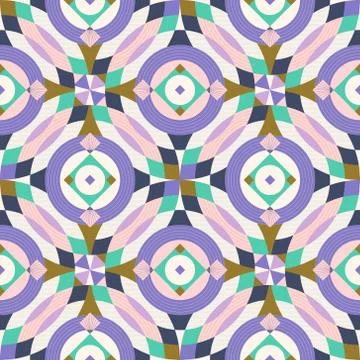 Half drop circular diamond cut pattern in pastel colours-pattern filled Stock Illustration