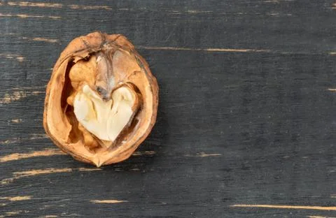 Half dry walnut Stock Photos